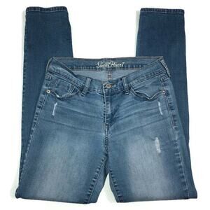 Old Navy Womens Sweetheart Skinny Distressed Denim Blue Jeans Size 4 Medium Wash